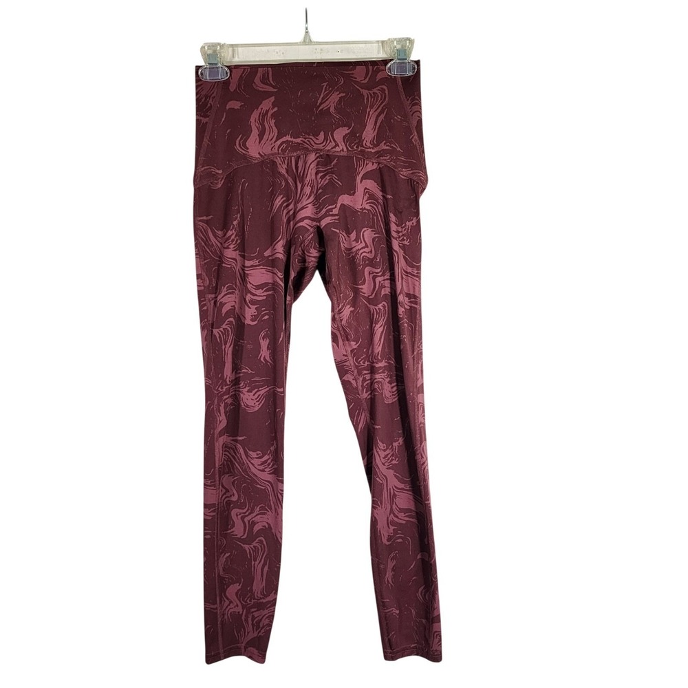 Gymshark Adapt Medium Animal Seamless Leggings Burgundy Pink Marble Workout Yoga